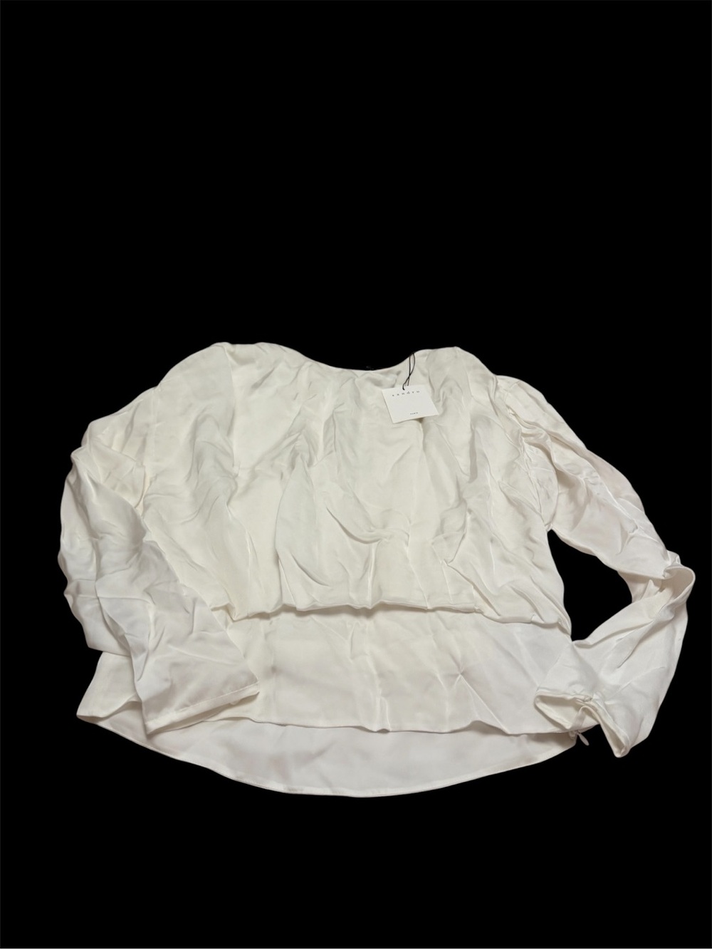 Brand New Sandro Paris Women's White Long-Sleeve Blouse